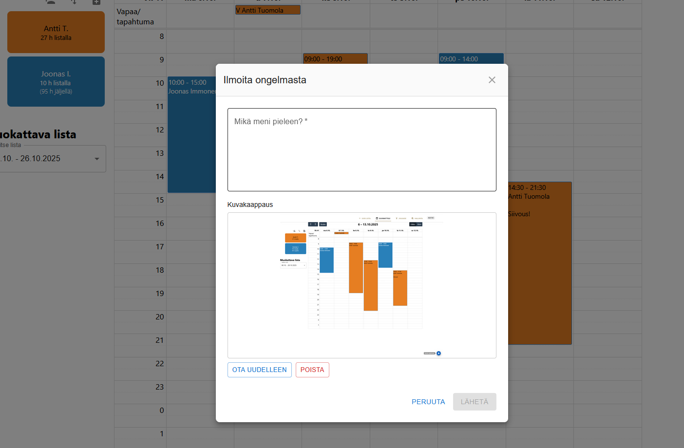 Kuvakaappauksen esikatselu